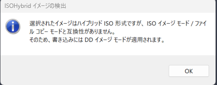 Rufus ハイブリッド ISO 形式
