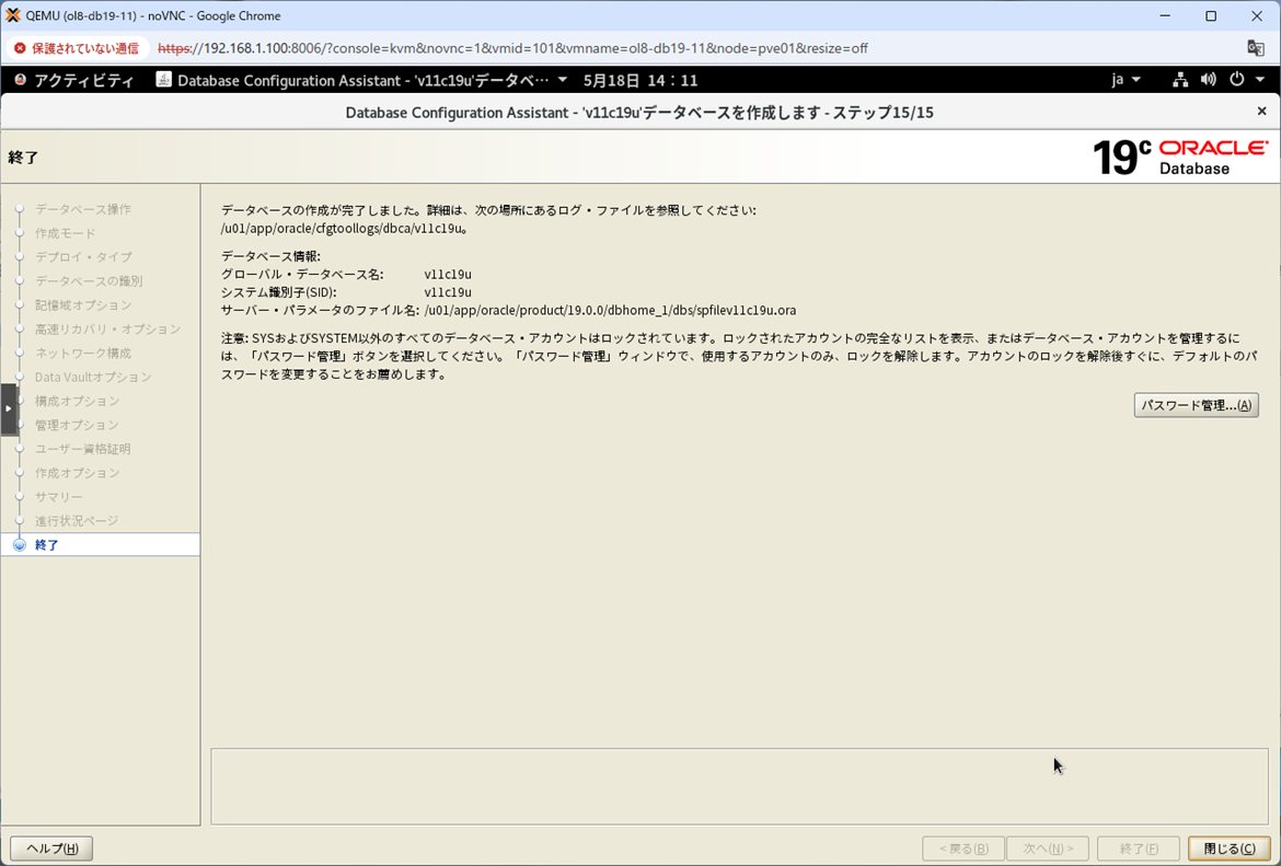 ステップ15 - 終了(データベースの作成が完了)
